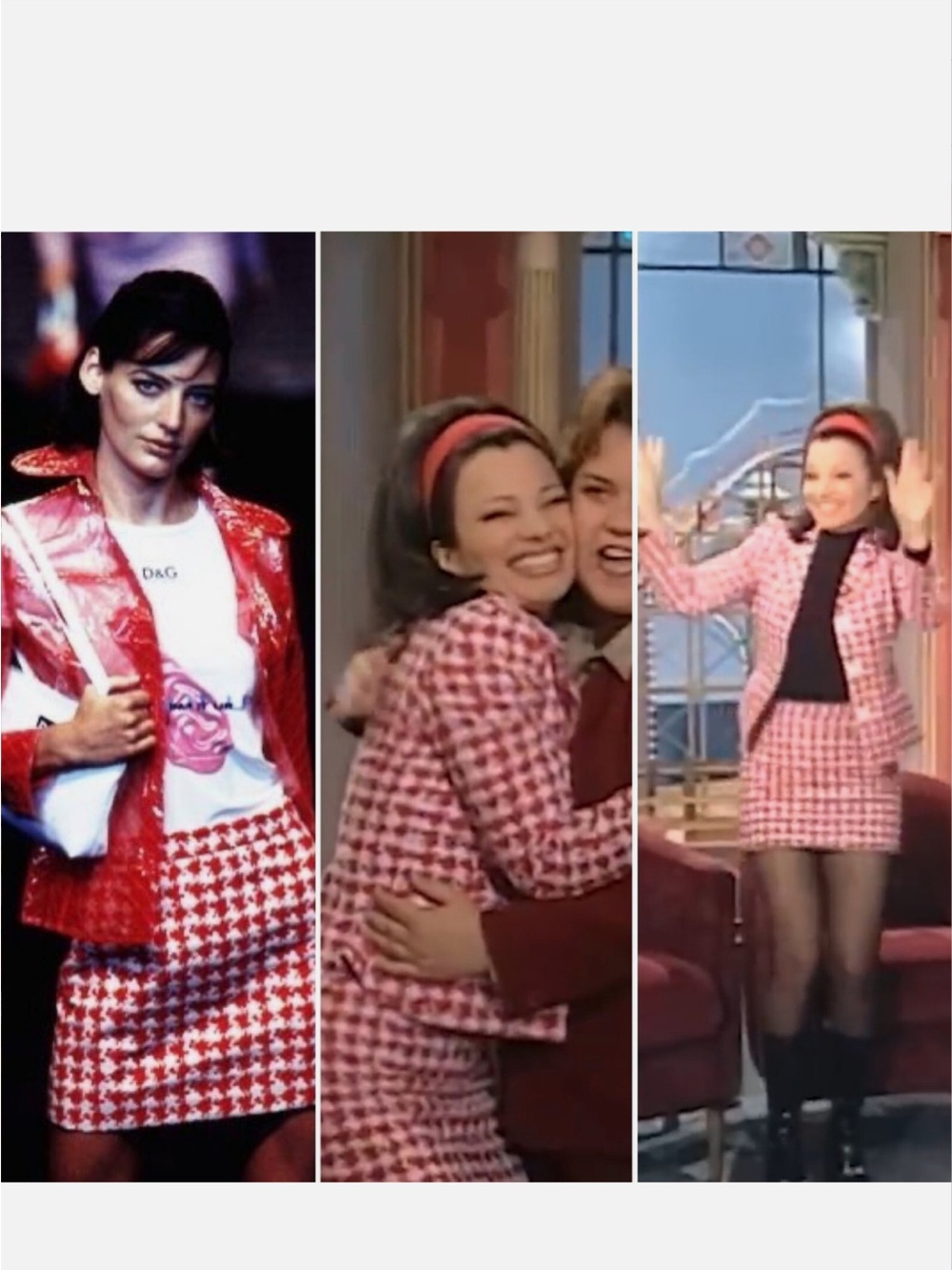 DOLCE & GABBANA Houndstooth Y2K Skirt as seen Fran Fine "The Nanny" 30/44 size:4